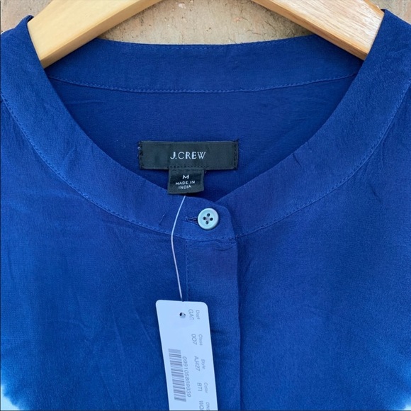 J. Crew Blue Tie-Dye Silk Button Down Shirt - Picture 11 of 14